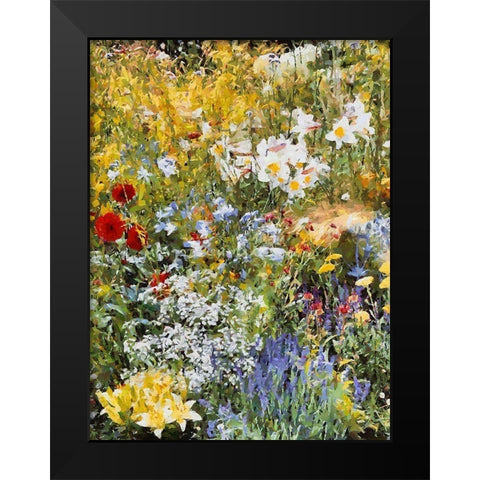 Flowering Meadow Black Modern Wood Framed Art Print by Medeiros, Celito
