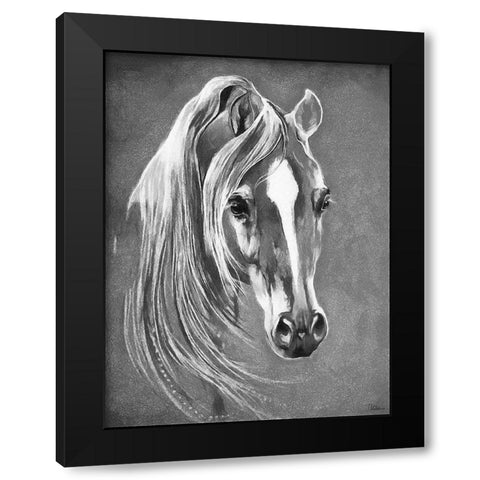 Horse Face BW II Black Modern Wood Framed Art Print by Medeiros, Celito