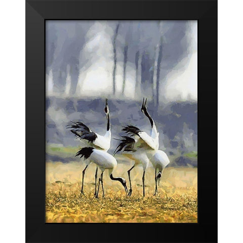 Storks Black Modern Wood Framed Art Print by Medeiros, Celito