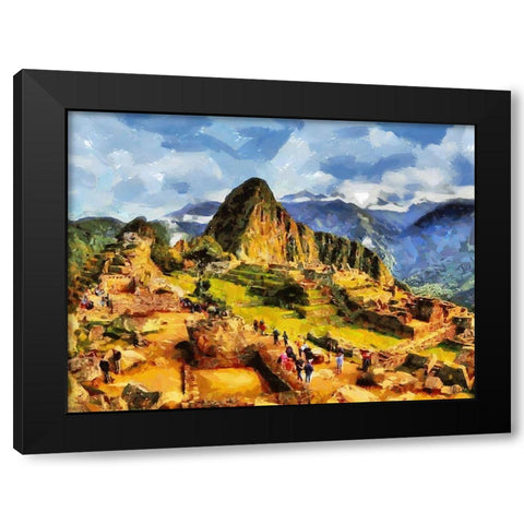 Machu Picchu Black Modern Wood Framed Art Print by Medeiros, Celito