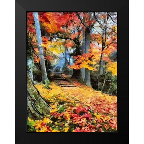 Autumn Way I Black Modern Wood Framed Art Print by Medeiros, Celito