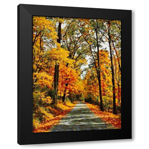 Autumn Way III Black Modern Wood Framed Art Print by Medeiros, Celito