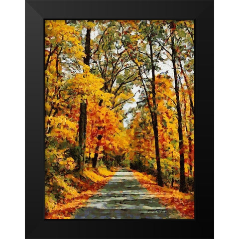 Autumn Way III Black Modern Wood Framed Art Print by Medeiros, Celito