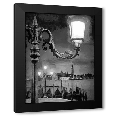 Venice BW Black Modern Wood Framed Art Print with Double Matting by Medeiros, Celito