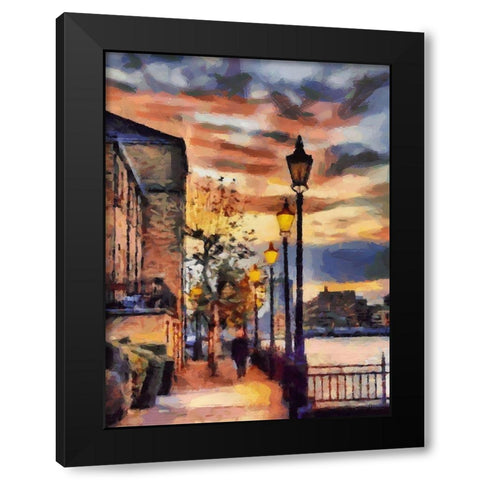 The Lamps are ON Black Modern Wood Framed Art Print with Double Matting by Medeiros, Celito