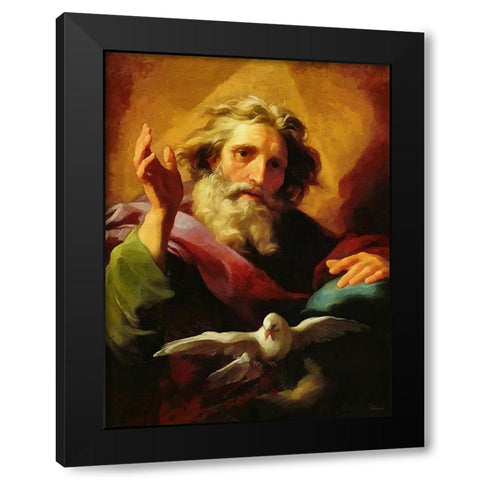 God sens the Holy Spirit Black Modern Wood Framed Art Print by Medeiros, Celito