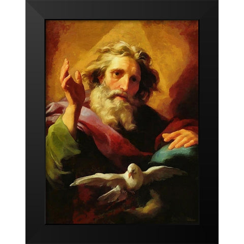 God sens the Holy Spirit Black Modern Wood Framed Art Print by Medeiros, Celito