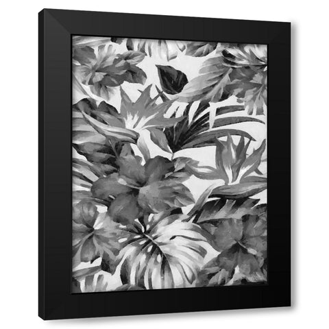 Leaves BW11 Black Modern Wood Framed Art Print by Medeiros, Celito