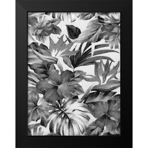 Leaves BW11 Black Modern Wood Framed Art Print by Medeiros, Celito