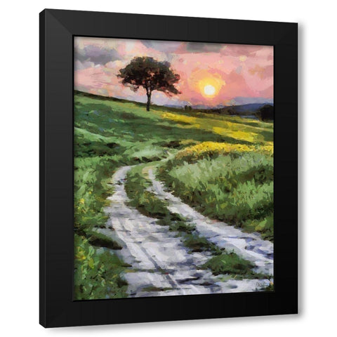 Green Green Grass Black Modern Wood Framed Art Print by Medeiros, Celito