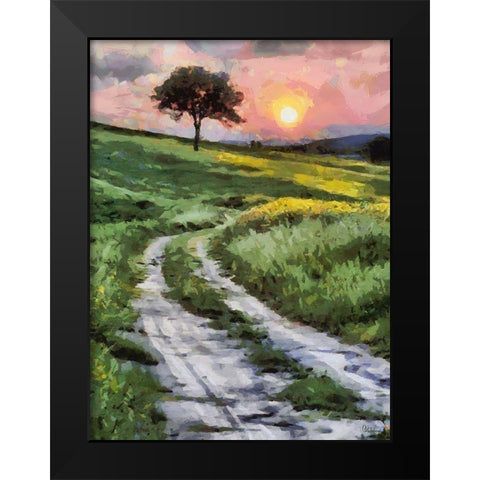 Green Green Grass Black Modern Wood Framed Art Print by Medeiros, Celito