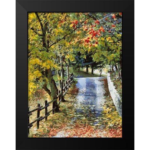 Autumn Way V Black Modern Wood Framed Art Print by Medeiros, Celito