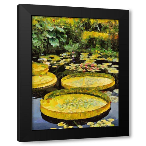 Big green Leaves I Black Modern Wood Framed Art Print by Medeiros, Celito