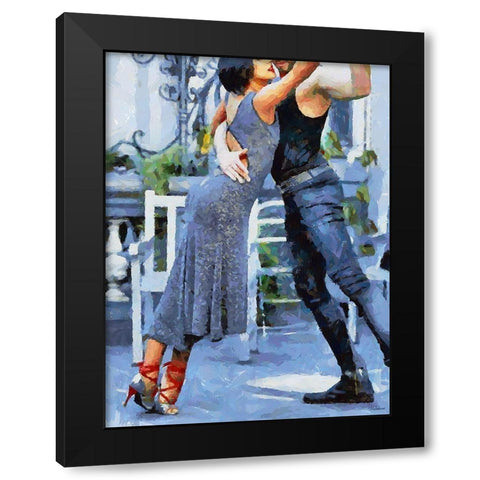 Tango V Black Modern Wood Framed Art Print by Medeiros, Celito