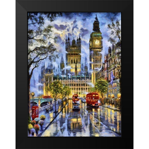 London Variations V Black Modern Wood Framed Art Print by Medeiros, Celito