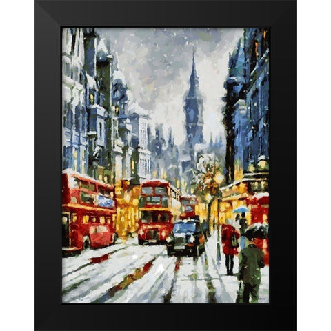 London Variations VI Black Modern Wood Framed Art Print by Medeiros, Celito