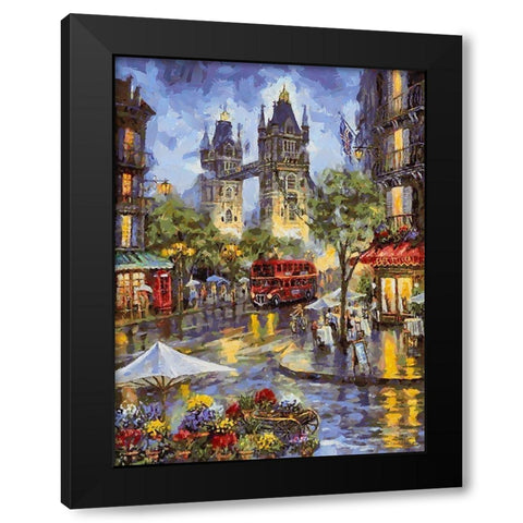 London Variations VII Black Modern Wood Framed Art Print by Medeiros, Celito