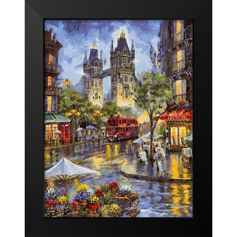 London Variations VII Black Modern Wood Framed Art Print by Medeiros, Celito