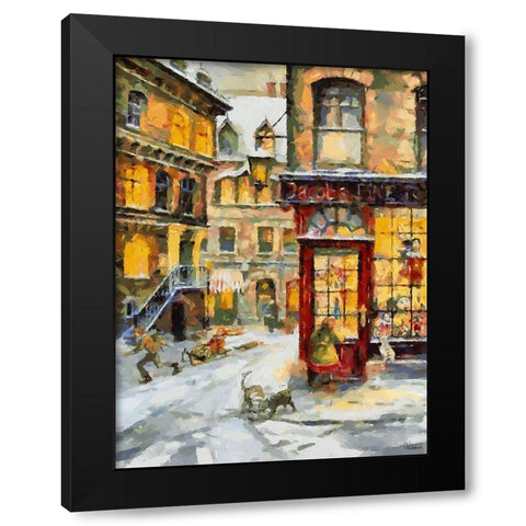 Time before Christmas Black Modern Wood Framed Art Print with Double Matting by Medeiros, Celito