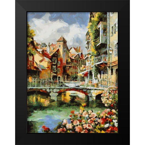 A River in Austria Black Modern Wood Framed Art Print by Medeiros, Celito