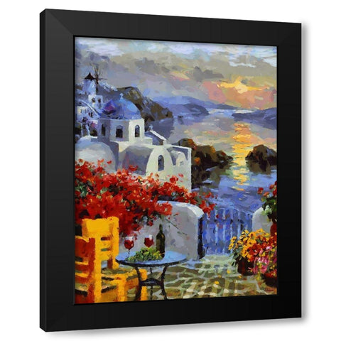 Memories of Santorini VI Black Modern Wood Framed Art Print by Medeiros, Celito