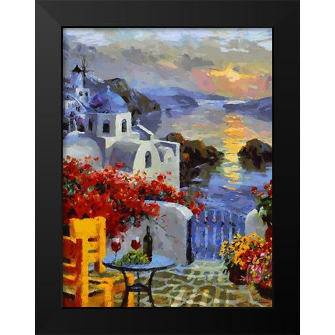 Memories of Santorini VI Black Modern Wood Framed Art Print by Medeiros, Celito