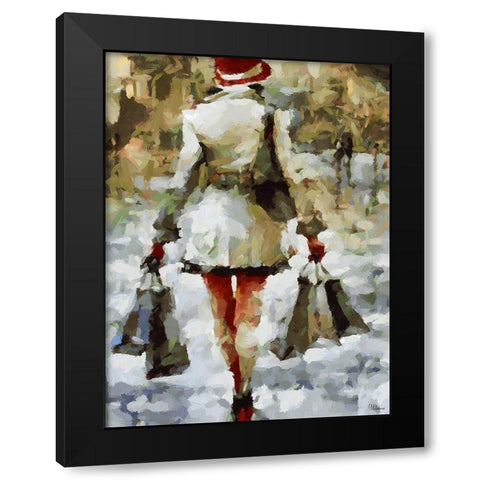 Going home from Shopping Black Modern Wood Framed Art Print by Medeiros, Celito