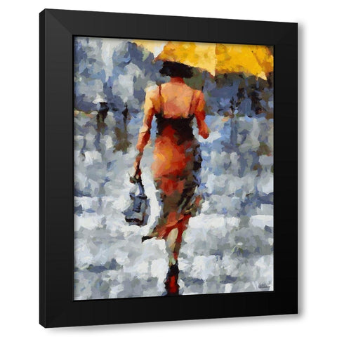 Under Umbrella IV Black Modern Wood Framed Art Print with Double Matting by Medeiros, Celito