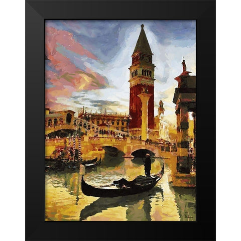 Memories of Venice X Black Modern Wood Framed Art Print by Medeiros, Celito