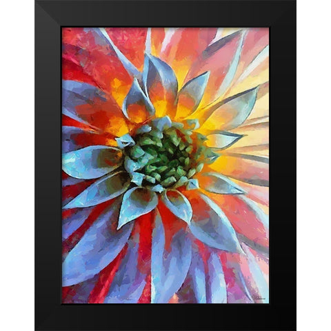 Flower in Red II Black Modern Wood Framed Art Print by Medeiros, Celito