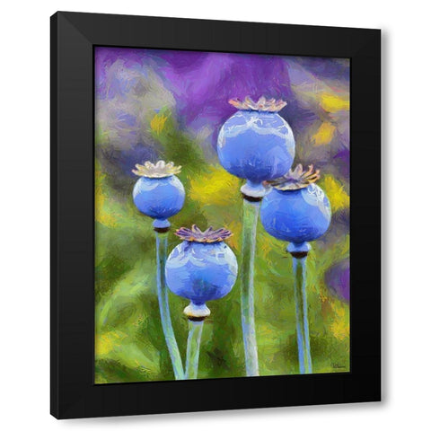 Ripe Poppies Black Modern Wood Framed Art Print with Double Matting by Medeiros, Celito