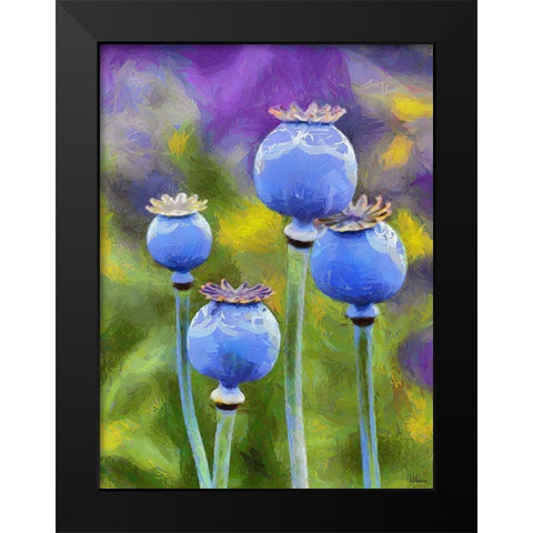 Ripe Poppies Black Modern Wood Framed Art Print by Medeiros, Celito