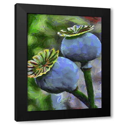 Ripe Poppies II Black Modern Wood Framed Art Print with Double Matting by Medeiros, Celito
