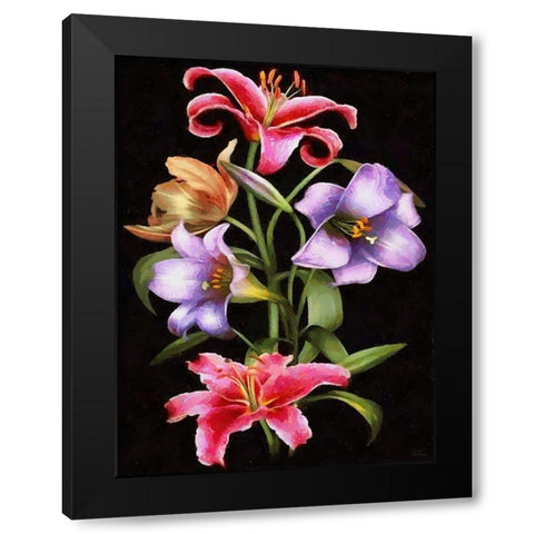 Lily Black Modern Wood Framed Art Print by Medeiros, Celito