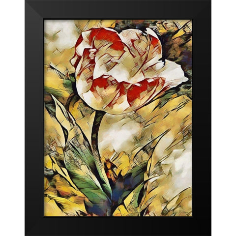 Tulip other way Black Modern Wood Framed Art Print by Medeiros, Celito