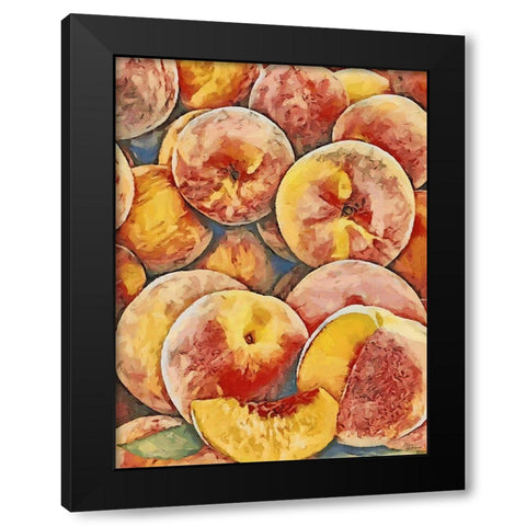 Peaches Black Modern Wood Framed Art Print with Double Matting by Medeiros, Celito