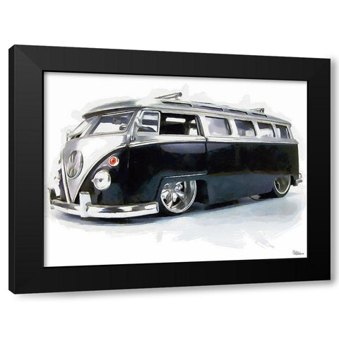 Good Old VW Van III Black Modern Wood Framed Art Print by Medeiros, Celito