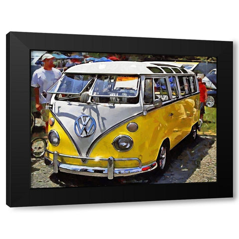 Good Old VW Van VI Black Modern Wood Framed Art Print by Medeiros, Celito
