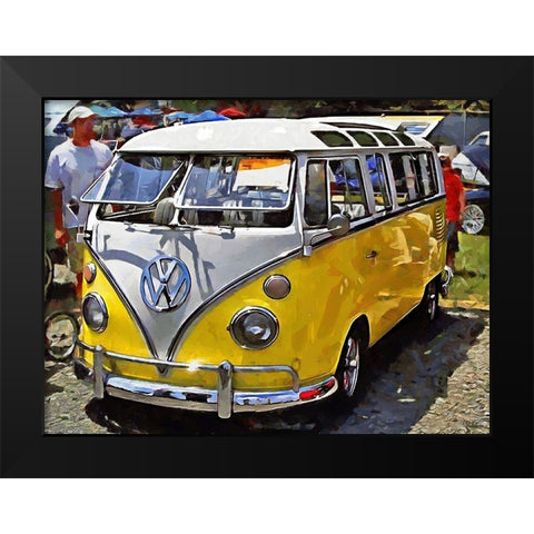 Good Old VW Van VI Black Modern Wood Framed Art Print by Medeiros, Celito