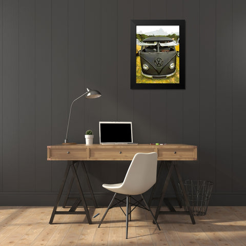 Good Old VW Van VIII Black Modern Wood Framed Art Print by Medeiros, Celito