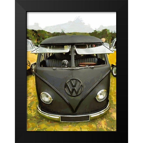 Good Old VW Van VIII Black Modern Wood Framed Art Print by Medeiros, Celito