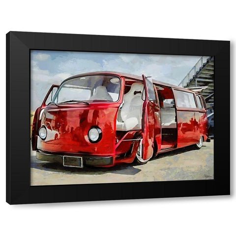 Good Old VW Van IX Black Modern Wood Framed Art Print with Double Matting by Medeiros, Celito