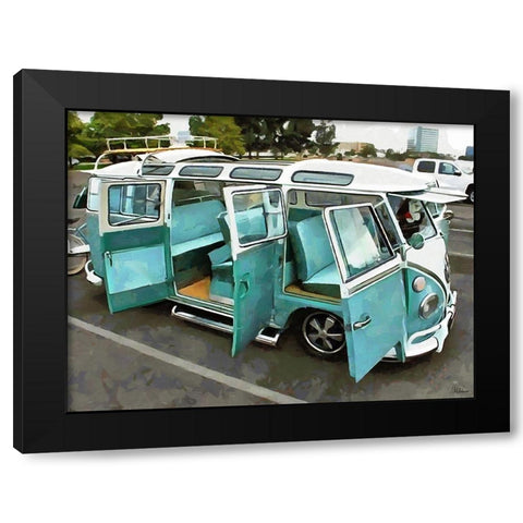 Good Old VW Van X Black Modern Wood Framed Art Print by Medeiros, Celito