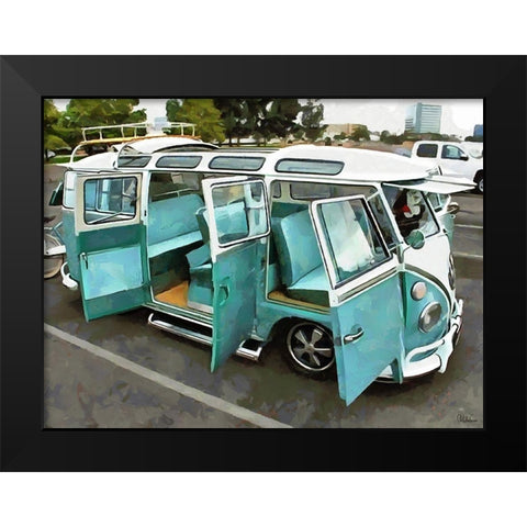 Good Old VW Van X Black Modern Wood Framed Art Print by Medeiros, Celito
