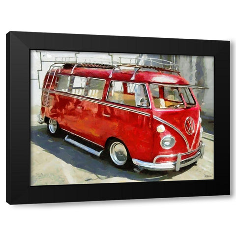 Good Old VW Van XI Black Modern Wood Framed Art Print with Double Matting by Medeiros, Celito