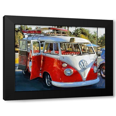Good Old VW Van XII Black Modern Wood Framed Art Print with Double Matting by Medeiros, Celito