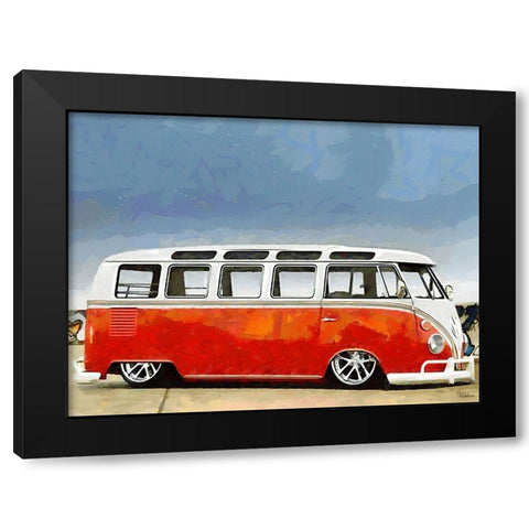 Good Old VW Van XIII Black Modern Wood Framed Art Print with Double Matting by Medeiros, Celito