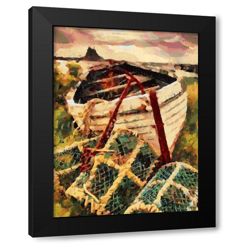 Old Boat Black Modern Wood Framed Art Print with Double Matting by Medeiros, Celito
