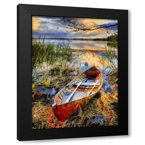 Old Boat II Black Modern Wood Framed Art Print by Medeiros, Celito