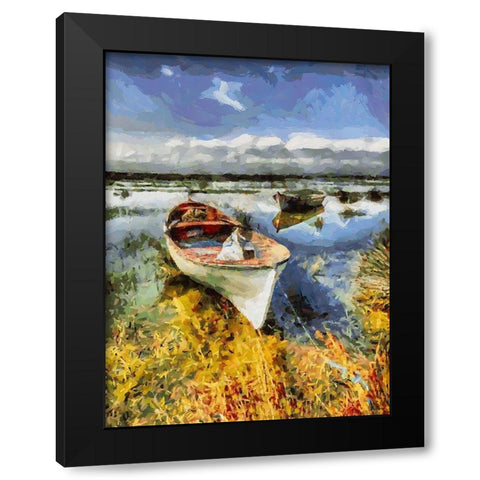 Old Boat III Black Modern Wood Framed Art Print by Medeiros, Celito